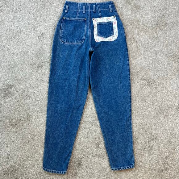 Vintage Best American Clothing Co. Denim Floral Pocket High Waisted Jeans (2) - Picture 14 of 14
